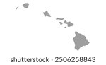 Hawaii administrative map. counties map of Hawaii, blank Map, empty map of Hawaii 