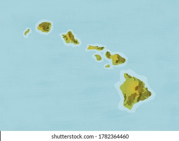 Hawaii Hawaiian Islands Map Chart