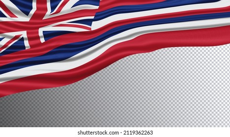 Hawaii state Wavy Flag clipping path, 3D illustration, Hawaii flag background