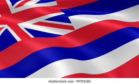 Hawaiian flag in the wind. Part of a series.