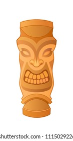 Totem Idol Faces Isolated Flat Vector Stock Vector (Royalty Free ...