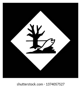 Hazardous Substances To Aquatic Life And The Environment. Danger Sign