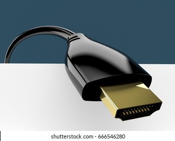 HDMI cable on white background. 3d illustration