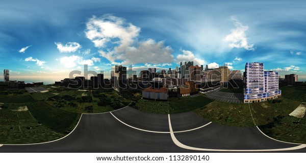 Hdri Environment Map Round Panorama Spherical Stock Illustration 1132890140