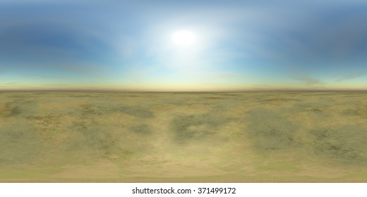 HDRI High Resolution Map, Sun Over The Desert