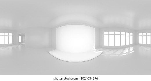 HDRi Map White Room With Light Source For 3D Rendering Or VR