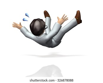 He fell behind.isolated computer generated image 