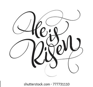 He Risen Text Isolated On White Stock Vector (Royalty Free) 590001959 ...