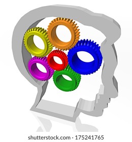 Head 3d And Gears - Imagination - Workflow