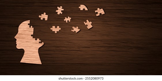 Head and disorder jigsaw puzzle brain, world mental health day, Alzheimer and Psychology concept - Powered by Shutterstock