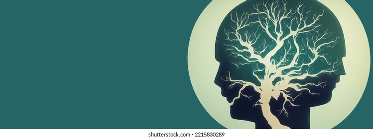 Head With Faces Looking In Different Directions, Inner Conflict With Identity, Deceitfulness And Inside Torn Personality, Psychology Concept 