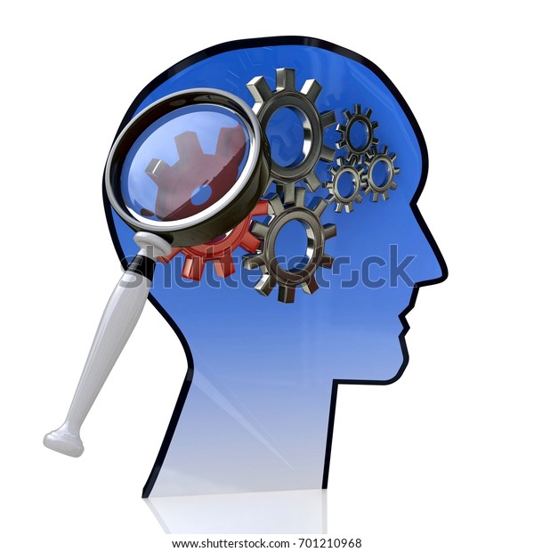 Head Gears Inside Symbol Work Brain Stock Illustration 701210968