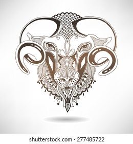 Head Elephant Ornament Stock Vector (Royalty Free) 218142496