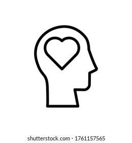 head heart icon. Simple line, outline illustration elements of brain process icons for ui and ux, website or mobile application