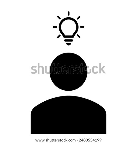 Head light bulb idea solution and creativity icon, logo, business