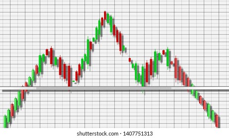 Head And Shoulders Stock Chart Pattern 3D Illustration