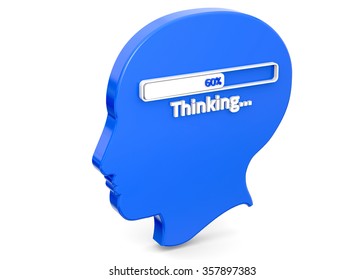 Head and Thinking Concept 3D