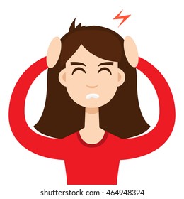 Headache Girl High Blood Pressure Concept Stock Illustration 464948324