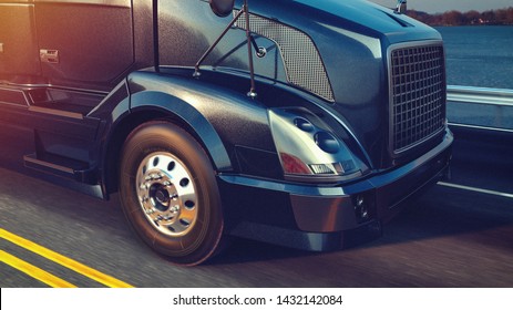 Headers truck running. 3d rendering and illustration.