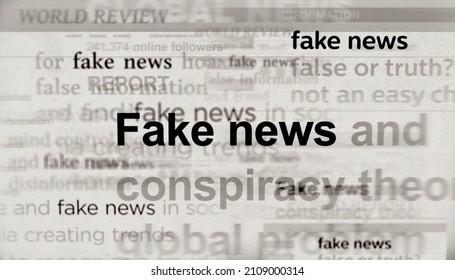 Headline news across international media with fake news and hoax information. Abstract concept of news titles broadcasting on noise displays. TV glitch effect 3d illustration.