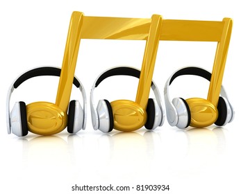 headphones and note