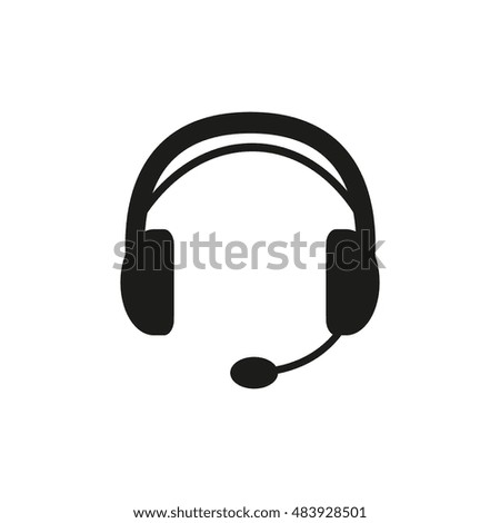 The headset icon. Support symbol. Flat  illustration