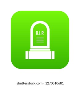 Headstone Icon Digital Green For Any Design Isolated On White Illustration