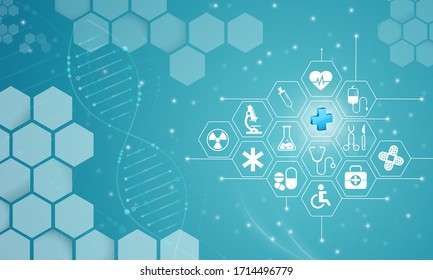 Health Care Icon Pattern Medical Innovation Concept Background Design. Illustration