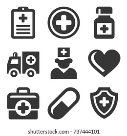 Health Care Medical Icons Set. 