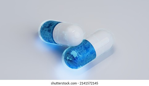 Health Care Medicine Advanced Innovation Technology Pill 3d Illustration