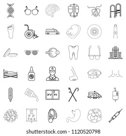 Health Care Provider Icons Set. Outline Set Of 36 Health Care Provider Icons For Web Isolated On White Background