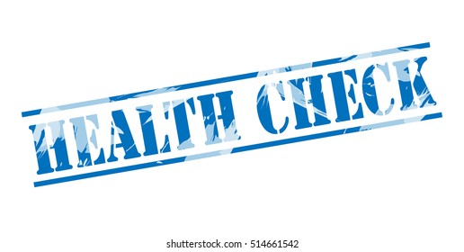 Health Check Blue Stamp On White Background