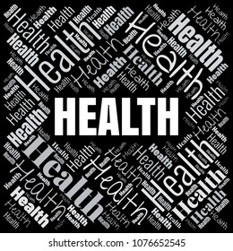 Health Word Cloud Square Raster Collage Stock Illustration 1076652545 ...