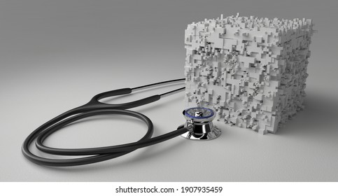 Healthcare Blockchain Technology 3D Illustration