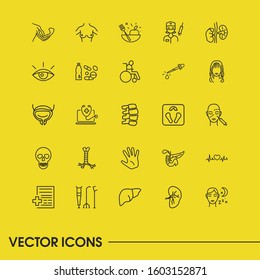 Healthcare Icons Set With Sleep, Facial Plastic Surgery And Spleen Elements. Set Of Healthcare Icons And Sight Concept. Editable Elements For Logo App UI Design.