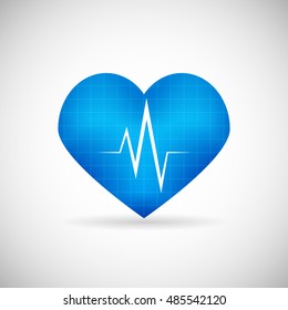 Healthcare And Medical Care Symbol Heart Beat Rate Icon Design Template Illustration