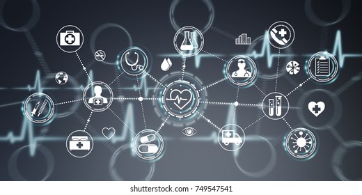 Healthcare Modern Interface On Grey Background Stock Illustration ...