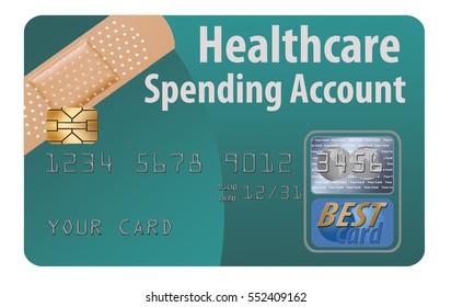 Flexible Spending Account Debit Card Isolated Stock Illustration 558575353