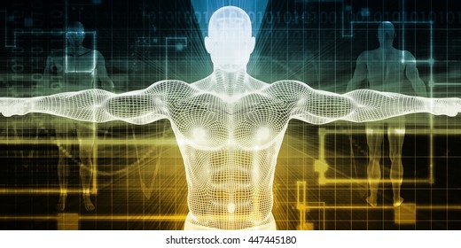 Healthcare Technology With A Human Body Scan Concept 3D Render