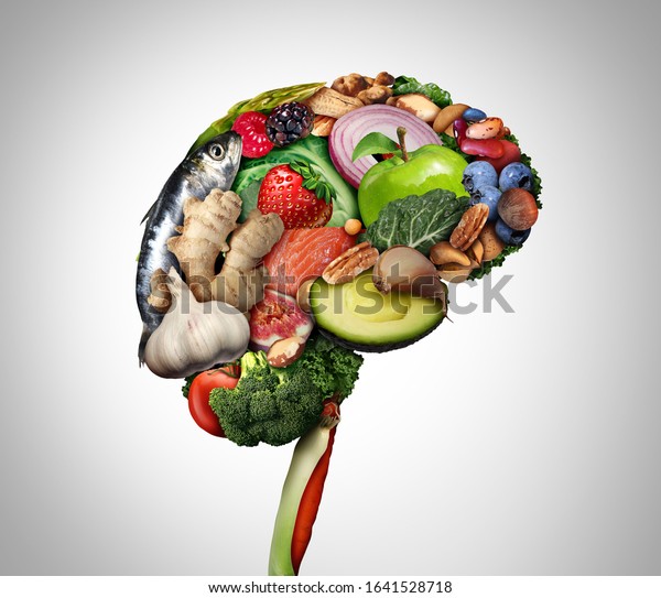 Healthy Brain Food Boost Brainpower Nutrition Stock Illustration ...