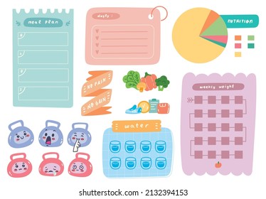 Healthy Diet Journal And Planner Design Illustration