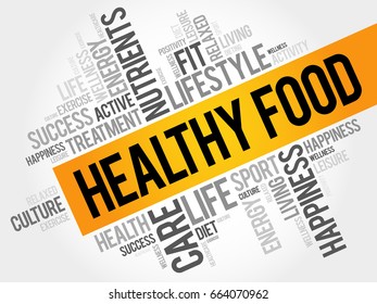 Healthy Food Word Cloud Background Health Stock Illustration 664070962 