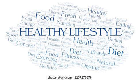 Healthy Lifestyle Word Cloud Stock Illustration 1237278679 | Shutterstock