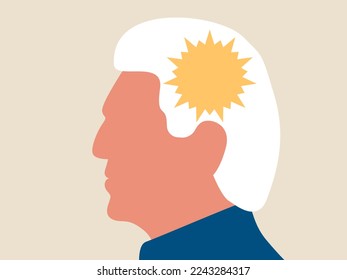 Healthy senior man illustration. Emotional, psychological, and social well-being.  - Powered by Shutterstock