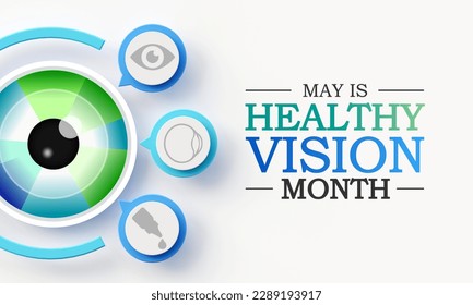 Healthy Vision month is observed every year in May. Taking care of your eyes can be a priority just like eating healthy and physical activity. it can help keep you safe each day. 3D Rendering - Powered by Shutterstock