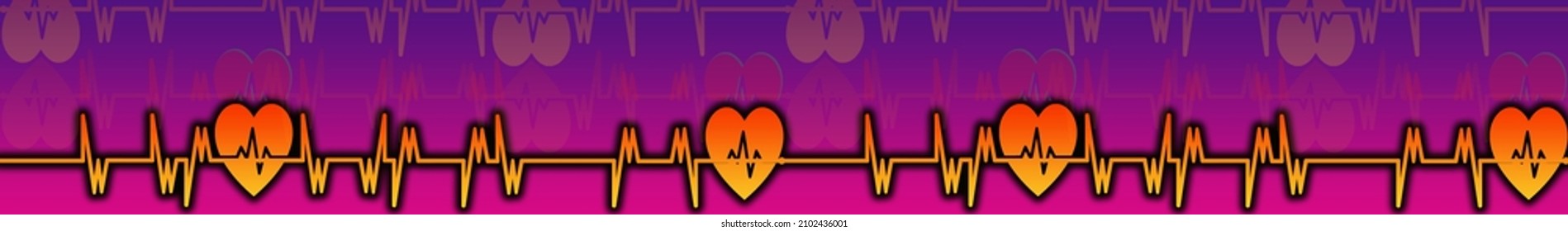 Hear Beat Red Line. Isolated Illustration. Abstract Wave. Pulse Red Trace. EKG Cardio Line Red Symbol. Medical And Healthy Concept.