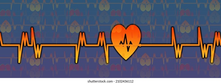 Hear Beat Red Line. Isolated Illustration. Abstract Wave. Pulse Red Trace. EKG Cardio Line Red Symbol. Medical And Healthy Concept.