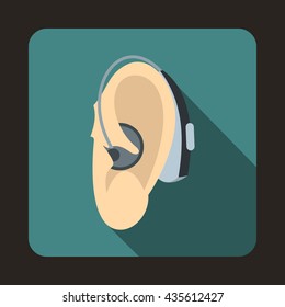 Hearing Aid Icon, Flat Style