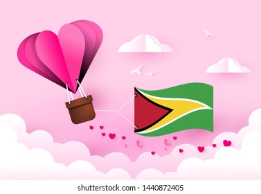 Heart air balloon with Flag of Guyana for independence day or something similar - Powered by Shutterstock