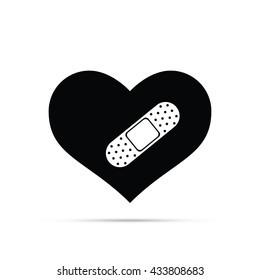 Heart With Bandage Icon.  Raster Version